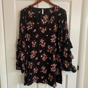 ⭐️Xhilaration | target floral tiered long sleeve mini dress size small